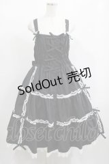 metamorphose / 【プラスサイズ】シャーリングティアードジャンパースカート プラスサイズ ブラック H-25-02-06-013-ME-OP-NS-ZH