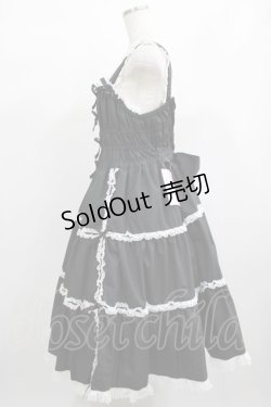 画像2: metamorphose / 【プラスサイズ】シャーリングティアードジャンパースカート プラスサイズ ブラック H-25-02-06-013-ME-OP-NS-ZH