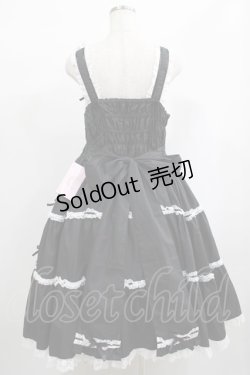 画像3: metamorphose / 【プラスサイズ】シャーリングティアードジャンパースカート プラスサイズ ブラック H-25-02-06-013-ME-OP-NS-ZH