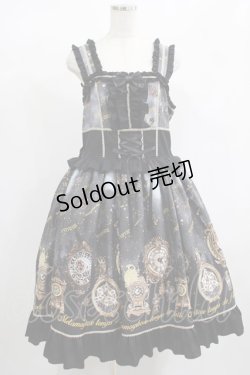 画像1: metamorphose / 【プラスサイズ】Clock Forest Night フリルジャンパースカート プラスサイズ グレイッシュナイト(Grayish Night) H-25-02-06-014-ME-OP-NS-ZH