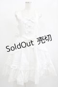 metamorphose / 【プラスサイズ】はしごレースピンタックリボンジャンパースカート プラスサイズ オフ H-25-02-06-015-ME-OP-NS-ZH