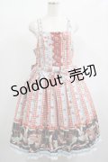 metamorphose//【プラスサイズ】Happy Sewing Time フリルジャンパースカート+ヘッドドレスセット プラスサイズ サックス赤系(Saxe Blue/Red) H-25-02-06-016-GO-OP-NS-ZH