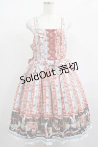 metamorphose//【プラスサイズ】Happy Sewing Time フリルジャンパースカート+ヘッドドレスセット プラスサイズ サックス赤系(Saxe Blue/Red) H-25-02-06-016-GO-OP-NS-ZH