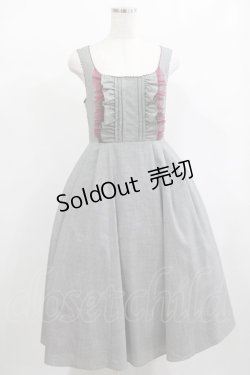 画像1: Victorian maiden / ユニヴェルセルラッフルジャンパースカート Free 千鳥×ボルドー H-25-02-06-022-CL-OP-NS-ZH