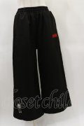 NieR Clothing / 刺繍ワイドパンツ  黒 H-25-02-08-036-PU-PA-KB-ZH