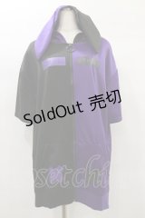 NieR Clothing / うさ耳付きTWO-TONE SHORT SLEEVE OUTER  黒×紫 H-25-02-08-040-PU-TO-KB-ZH