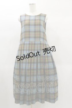 画像1: Jane Marple Dans Le Salon / タータンチェックドミトリードレス  フレスコブルー H-25-02-08-049-JM-OP-KB-ZH