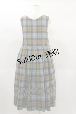 画像2: Jane Marple Dans Le Salon / タータンチェックドミトリードレス  フレスコブルー H-25-02-08-049-JM-OP-KB-ZH
