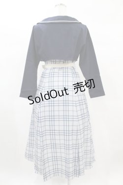画像2: an another angelus / ジャケット付きダブル釦チェックワンピース Free NAVY/WHITE H-25-02-08-1043-CA-OP-NS-ZH