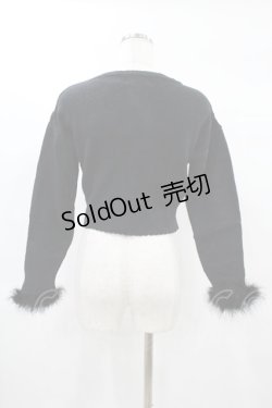 画像2: pium / ファー付きマシュマロニットカーディガン Free ブラック H-25-02-08-1058-0-TO-NS-ZH