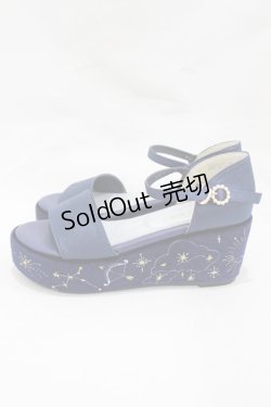 画像2: axes femme POETIQUE / 星座刺繍サンダル L ネイビー H-25-02-08-1007-AX-SH-NS-ZH