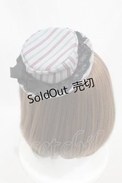 画像2: Victorian maiden / レジメンタルストライプミニハット  ファントムグレー H-25-02-08-1017-CL-AC-NS-ZH