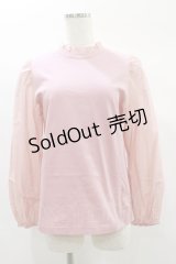 Jane Marple Dans Le Salon / シアースリーブフリルトップス  ピンク H-25-02-08-026-JM-TO-KB-ZH
