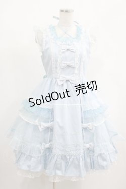 画像1: Angelic Pretty / Candyストライプリボンワンピース Free サックス H-25-02-09-001-AP-OP-NS-ZH
