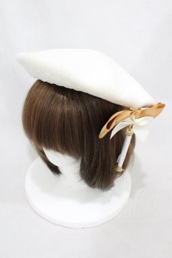 画像1: Amavel / 月夜の狐と寒椿和風ベレー帽  アイボリー H-25-02-09-1005-CA-AC-NS-ZH