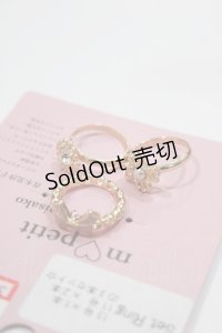m petit by misako / AM3Pビジューリング 13号×1個/11号×2個 ゴールド H-25-02-09-075-LO-AC-NS-ZH