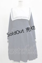 FLC / 皆方由衣さんコラボ/セーラーカラーワンピース 3L ネイビー H-25-02-09-013-LO-OP-NS-ZH