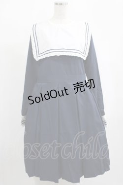 画像1: FLC / 皆方由衣さんコラボ/セーラーカラーワンピース 3L ネイビー H-25-02-09-013-LO-OP-NS-ZH