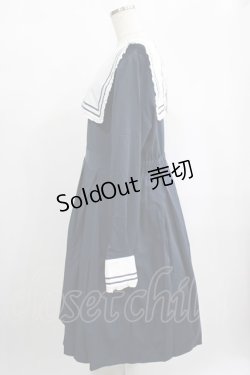 画像2: FLC / 皆方由衣さんコラボ/セーラーカラーワンピース 3L ネイビー H-25-02-09-013-LO-OP-NS-ZH