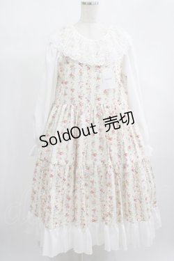 画像1: marcHenTica / フレアローズワンピース ハーフエルフ オフホワイト H-25-02-09-017-LO-OP-NS-ZH