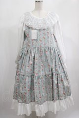 marcHenTica / フレアローズワンピース ハーフエルフ サックス H-25-02-09-018-LO-OP-NS-ZH