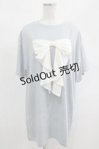 Lovely Tency / 眞白ありすコラボ TTリボンTシャツワンピース M サックス H-25-02-10-043-GO-OP-NS-ZH