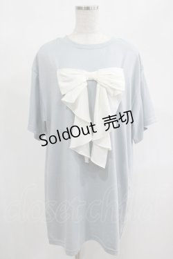 画像1: Lovely Tency / 眞白ありすコラボ TTリボンTシャツワンピース M サックス H-25-02-10-043-GO-OP-NS-ZH