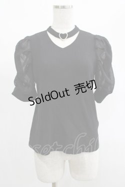画像1: Amavel / ハートバックルチョーカートップス Free ブラック H-25-02-10-055-CA-TO-NS-ZH