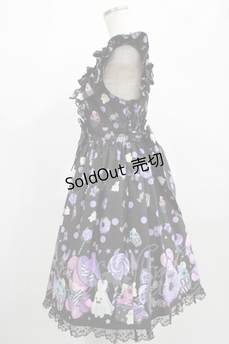 画像2: Angelic Pretty / Happy Treat Partyジャンパースカート Free ブラック H-25-02-10-002-AP-OP-NS-ZH (2)