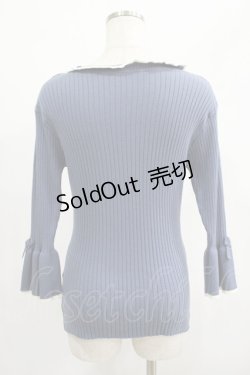 画像3: F&A / 袖口リボン7分袖ニットプルオーバー Free BLUE H-25-02-11-042-LO-TO-NS-ZH