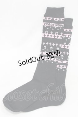 画像1: PEACE NOW / ハイソックス  黒 H-25-02-11-1032-PU-ZA-KB-ZH
