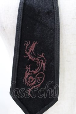 画像2: Ozz Croce / ベロア刺繍ネクタイ  黒 H-25-02-11-1035-OO-ZA-KB-ZH
