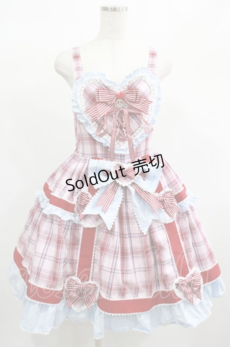 画像1: BABY,THE STARS SHINE BRIGHT / Sweet Wingタータンチェックジャンパースカート Free ピンク H-25-02-11-006-BA-OP-NS-ZH (1)