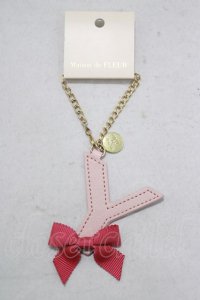Maison de FLEUR / イニシャルリボンチャーム  ライトピンク H-25-02-11-068-LO-ZA-NS-ZH