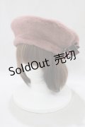 axes femme / ローズブローチ付きファーベレー  ピンク H-25-02-11-080-AX-AC-NS-ZH