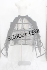 DARK IN LOVE / Rococo style spiderweb tattered birdcage petticoat long skirt M ブラック H-25-02-12-001-PU-SK-KB-ZT020