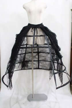 画像1: DARK IN LOVE / Rococo style spiderweb tattered birdcage petticoat long skirt M ブラック H-25-02-12-001-PU-SK-KB-ZT020