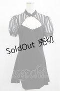 PUNK RAVE / Chinese Style Silk Fan Cheongsam Dress L ブラック H-25-02-12-005-PU-OP-KB-OS