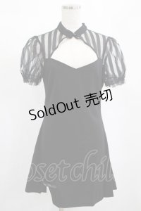 PUNK RAVE / Chinese Style Silk Fan Cheongsam Dress L ブラック H-25-02-12-005-PU-OP-KB-OS