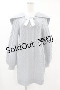 Amavel / セーラーカラーニットワンピース Free サックスグレー（SaxeGray） H-25-02-12-1044-CA-OP-NS-ZH