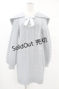 Amavel / セーラーカラーニットワンピース Free サックスグレー（SaxeGray） H-25-02-12-1044-CA-OP-NS-ZH