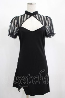 画像1: PUNK RAVE / Chinese Style Silk Fan Cheongsam Dress M ブラック H-25-02-12-007-PU-OP-KB-ZH