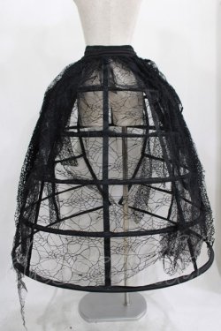 画像3: DARK IN LOVE / Rococo style spiderweb tattered birdcage petticoat long skirt M ブラック H-25-02-12-001-PU-SK-KB-ZT020