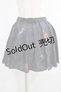 PUNK RAVE / Black printed pleated skirt L ブラック H-25-10-20-029-PU-SK-KB-ZH