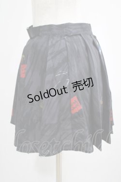 画像2: PUNK RAVE / Black printed pleated skirt L ブラック H-25-10-20-029-PU-SK-KB-ZH