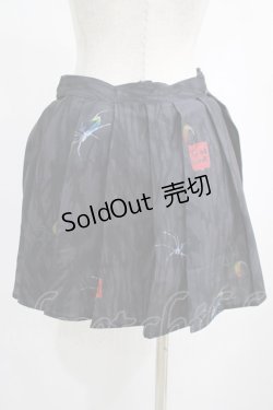 画像3: PUNK RAVE / Black printed pleated skirt L ブラック H-25-10-20-029-PU-SK-KB-ZH