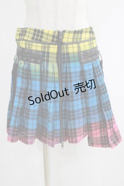 画像1: PUNK RAVE / COLOUR PUNK SKIRT M ミックスカラー H-25-02-12-028-PU-SK-KB-ZI