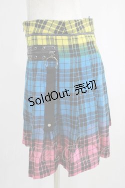 画像2: PUNK RAVE / COLOUR PUNK SKIRT M ミックスカラー H-25-02-12-028-PU-SK-KB-ZI