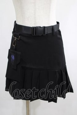 画像1: PUNK RAVE / pleated skirt with waist bag XS ブラック H-25-02-13-046-PU-SK-KB-ZS