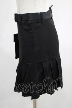 画像2: PUNK RAVE / pleated skirt with waist bag XS ブラック H-25-02-13-046-PU-SK-KB-ZS